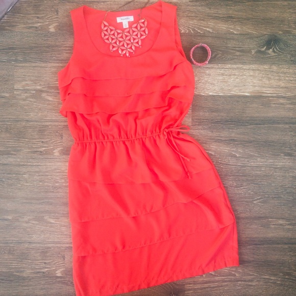 Dress Barn Dresses & Skirts - NWT Sleeveless Coral Ruffled Dress